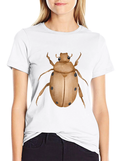 Camiseta Negra con Estampado de Escarabajo