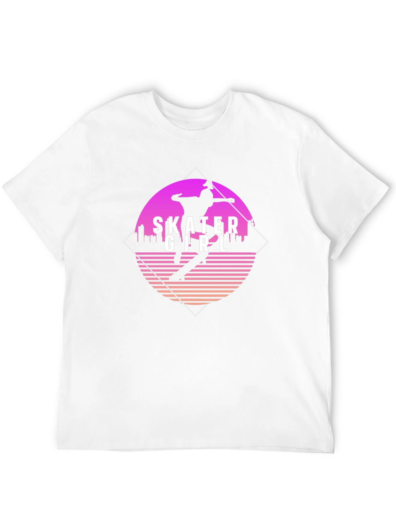 Camiseta Negra con Diseño Skater Girl Retro