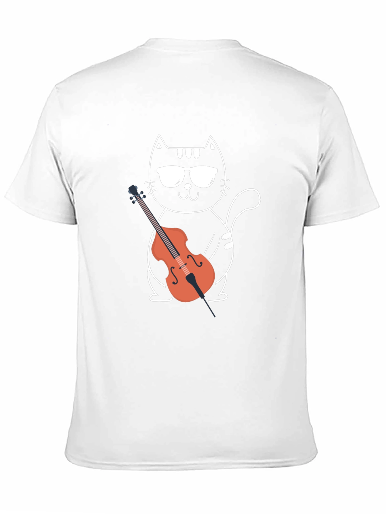 Camiseta Negra Gato Músico con Violonchelo