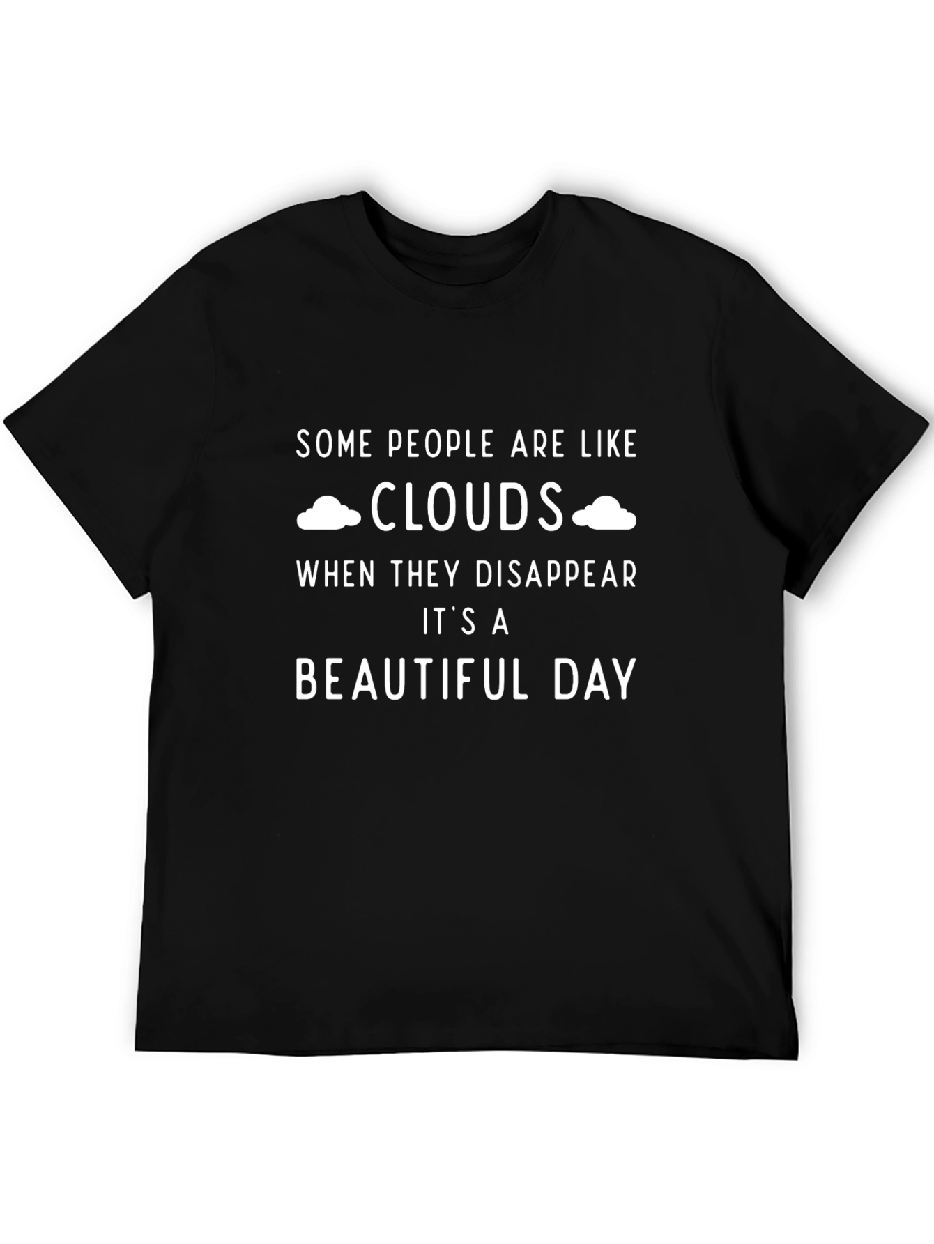 Camiseta Negra: Personas Como Nubes - Día Hermoso