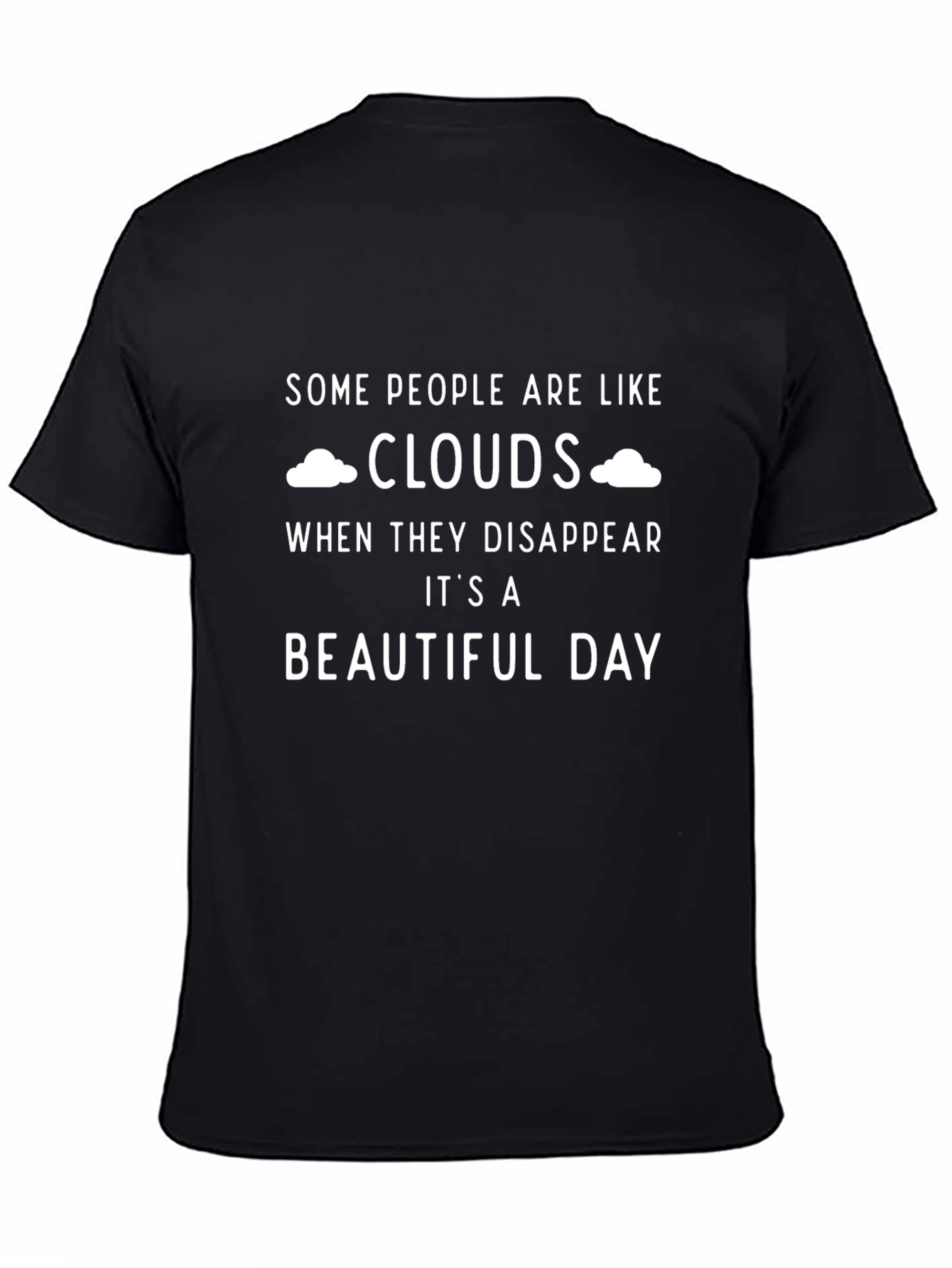 Camiseta Negra: Personas Como Nubes - Día Hermoso