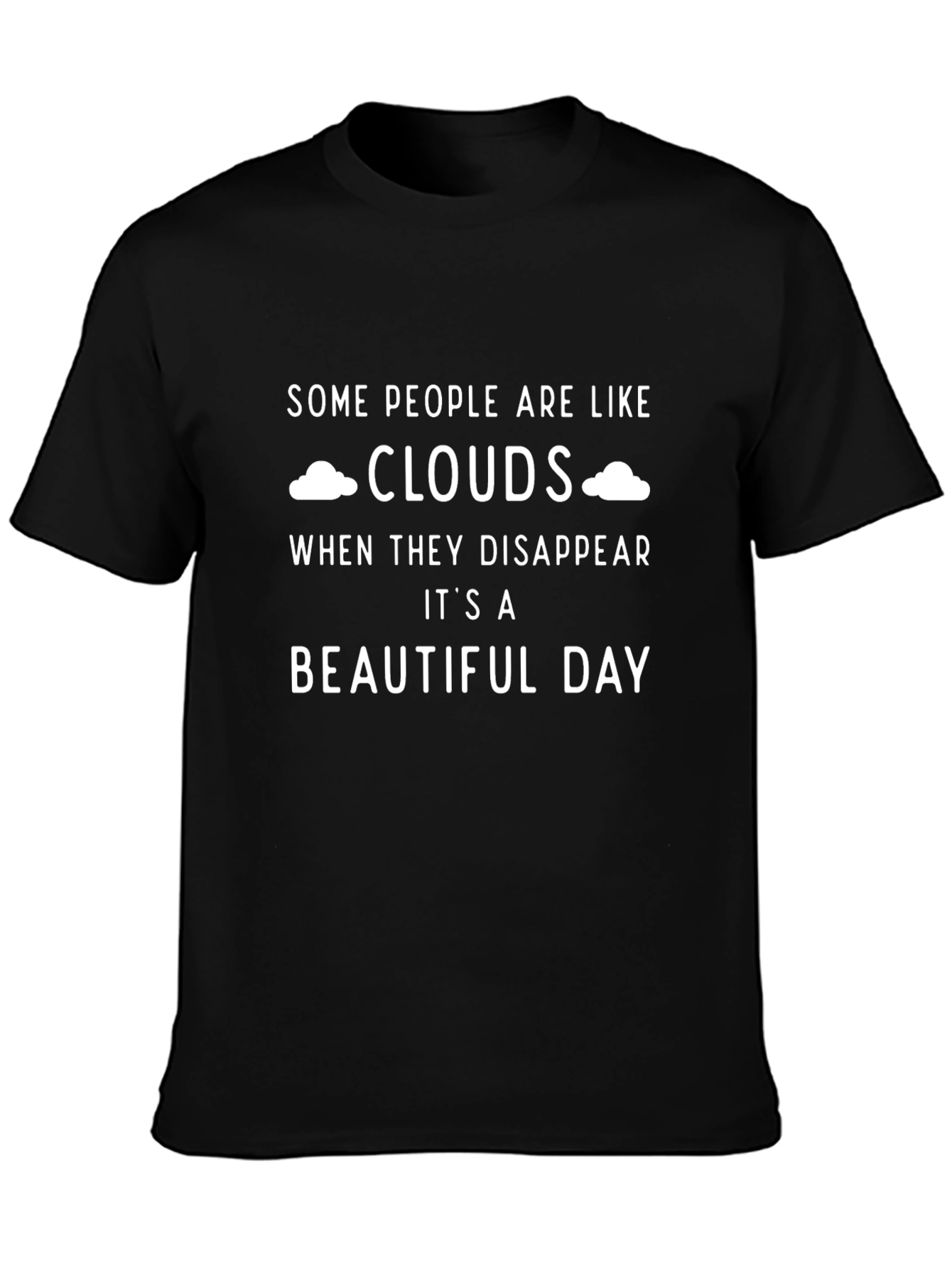 Camiseta Negra: Personas Como Nubes - Día Hermoso
