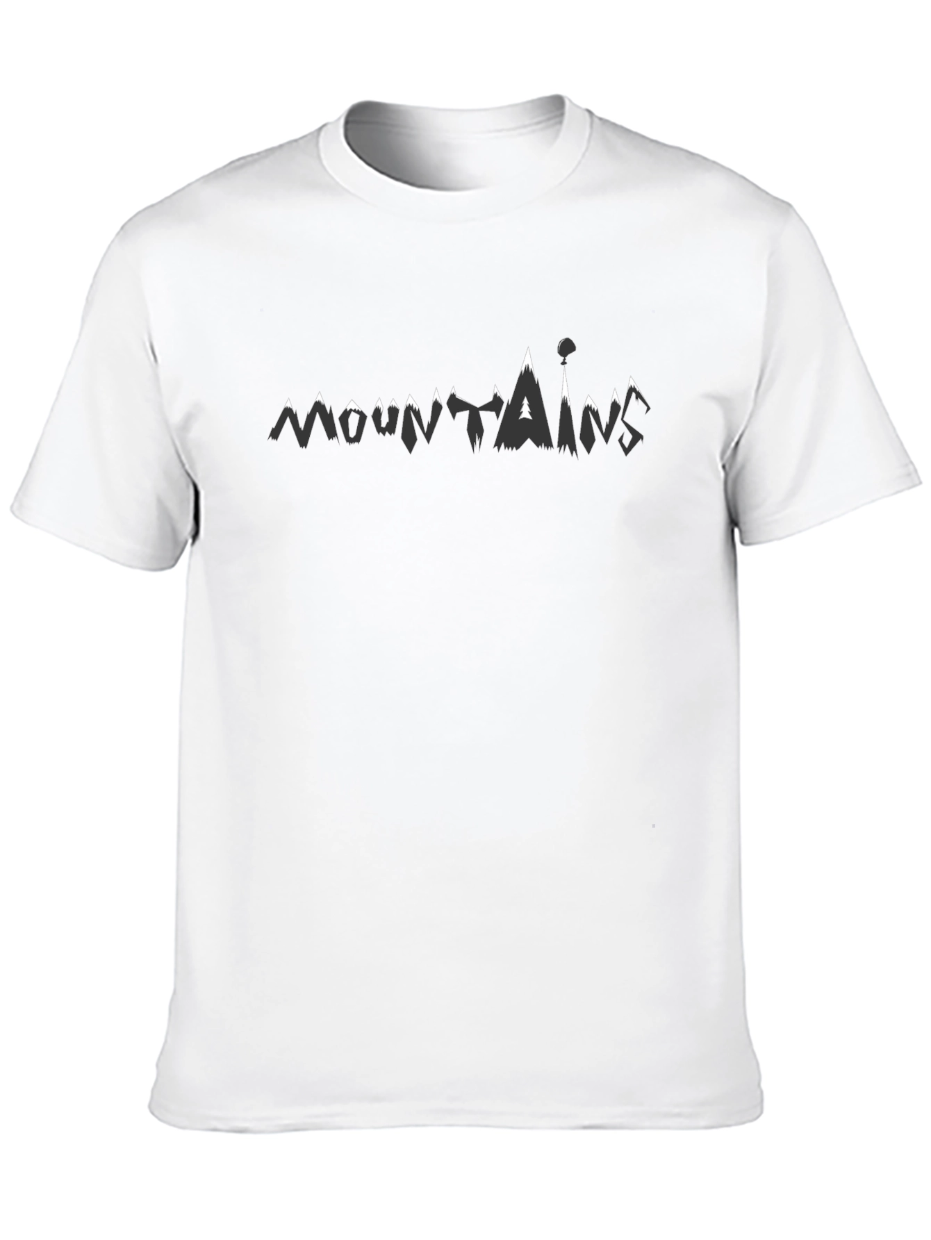 Camiseta Negra Montañas Estilo Único