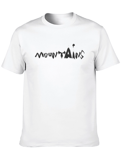 Camiseta Negra Montañas Estilo Único