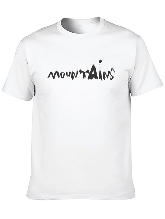 Camiseta Negra Montañas Estilo Único