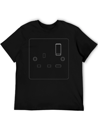 Camiseta Negra Enchufe UK Diseño Original