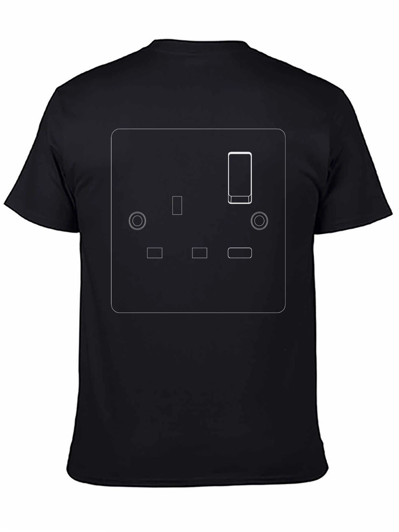 Camiseta Negra Enchufe UK Diseño Original