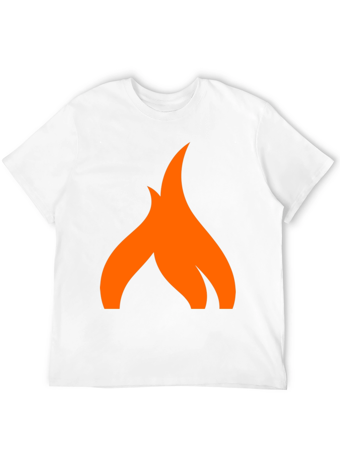 Camiseta Negra con Logo de Llama Naranja