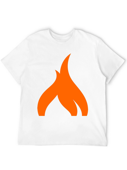 Camiseta Negra con Logo de Llama Naranja