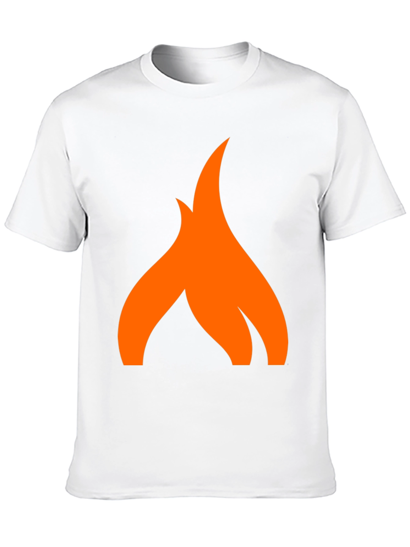 Camiseta Negra con Logo de Llama Naranja