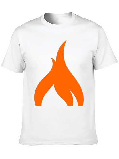 Camiseta Negra con Logo de Llama Naranja