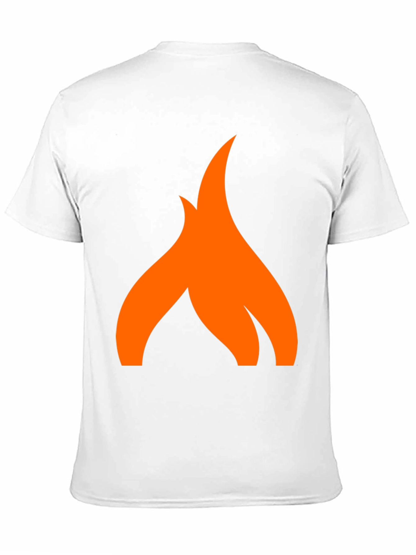 Camiseta Negra con Logo de Llama Naranja