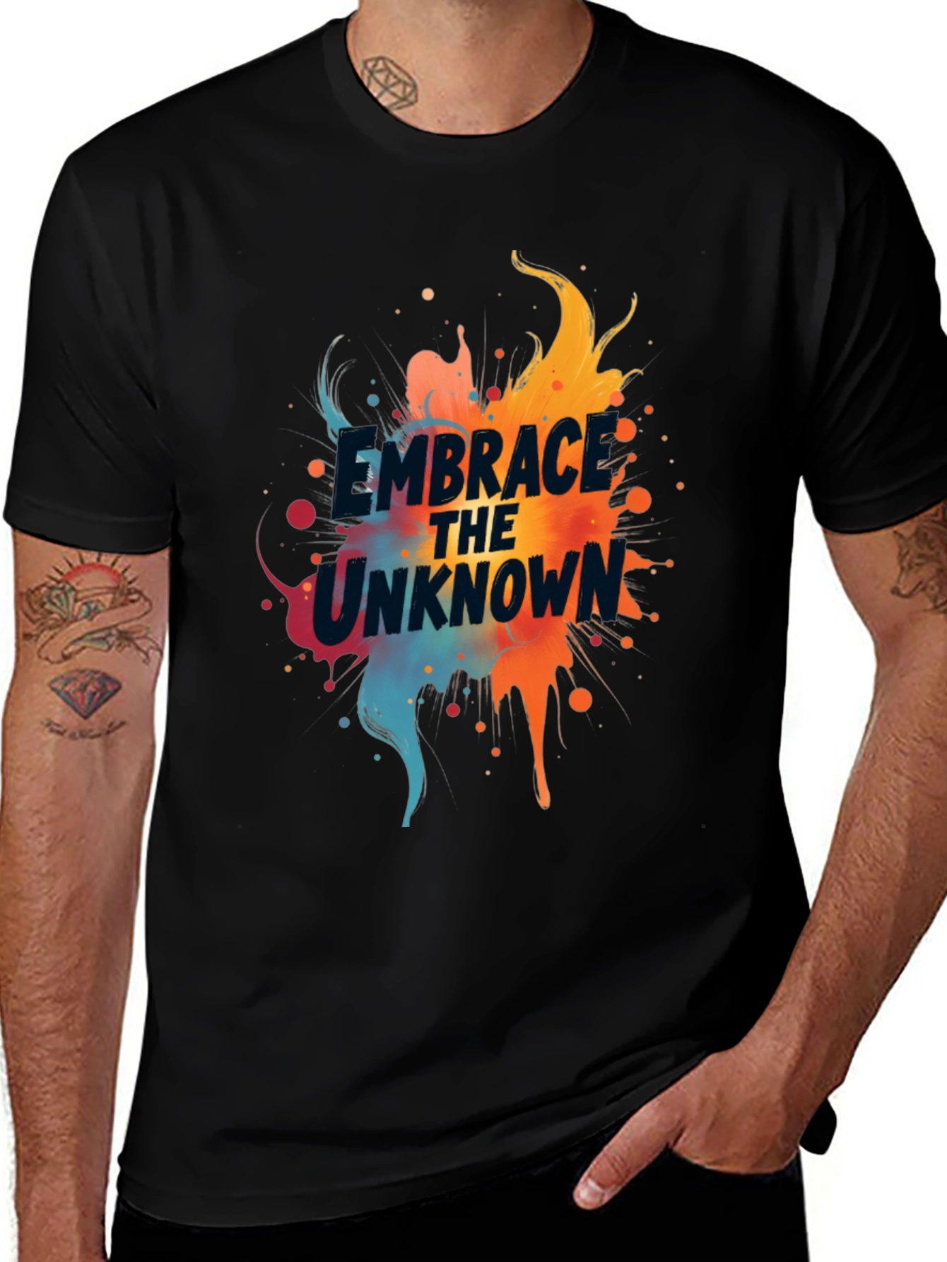 Camiseta Negra Abraza lo Desconocido