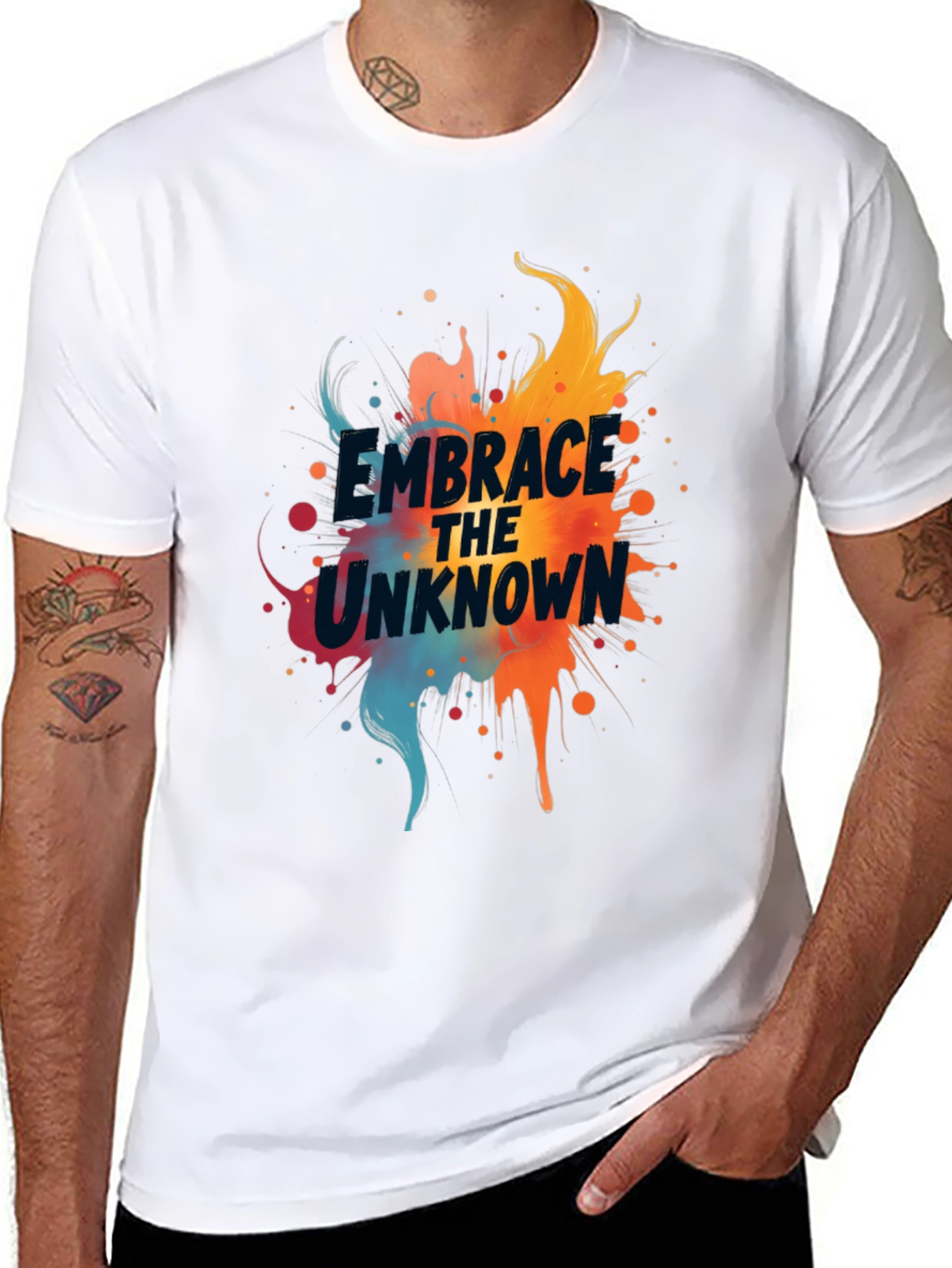 Camiseta Negra Abraza lo Desconocido