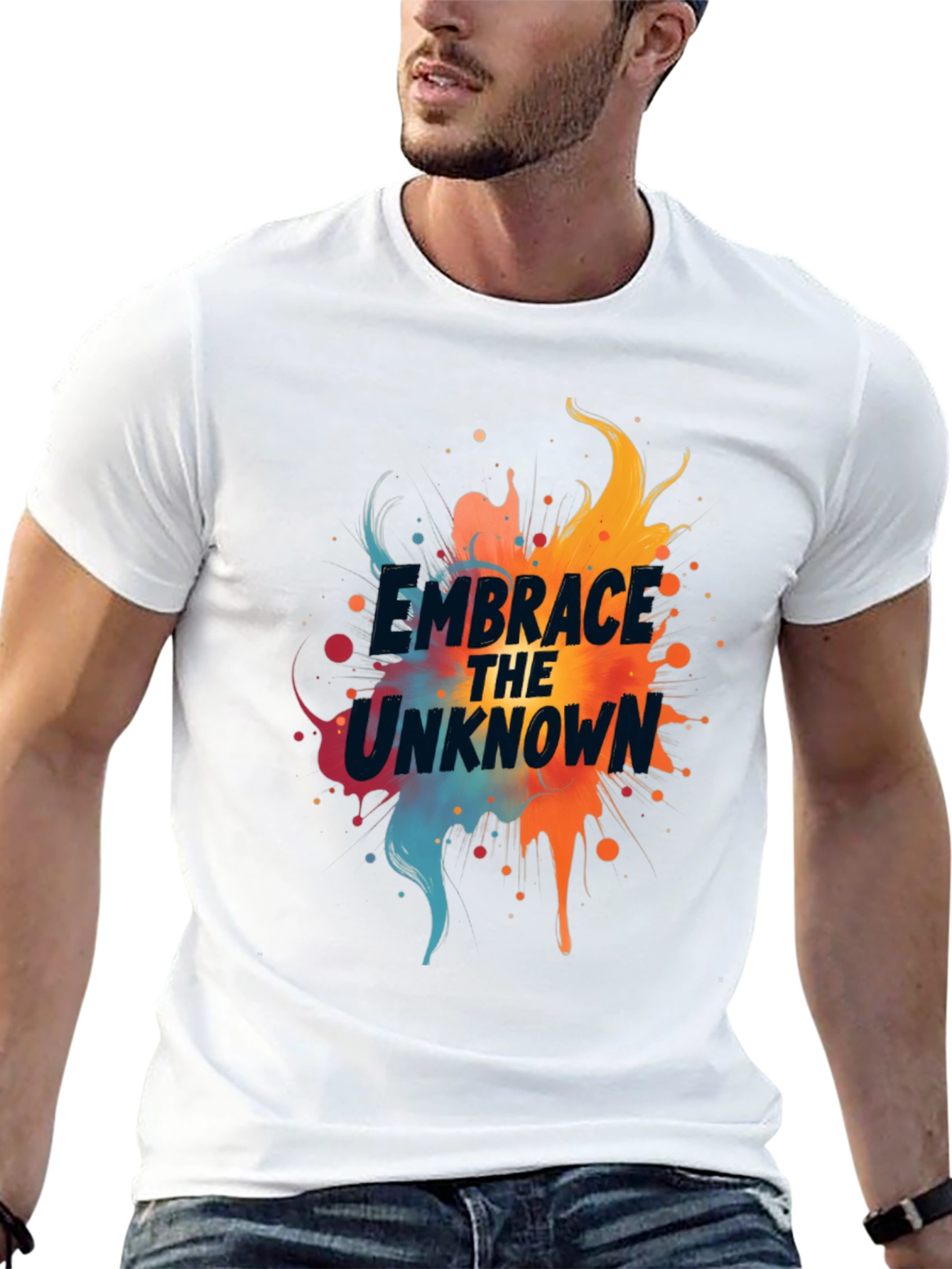 Camiseta Negra Abraza lo Desconocido