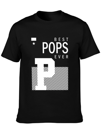 Camiseta Negra Best Pops Ever para Papá