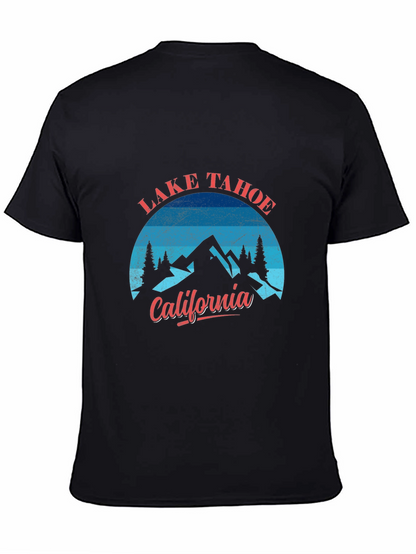 Camiseta Negra Lake Tahoe California Hombre