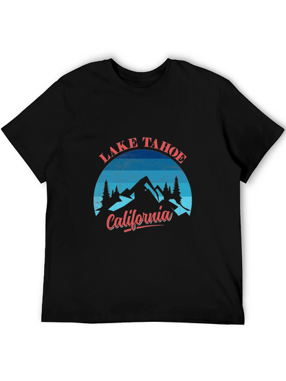 Camiseta Negra Lake Tahoe California Hombre