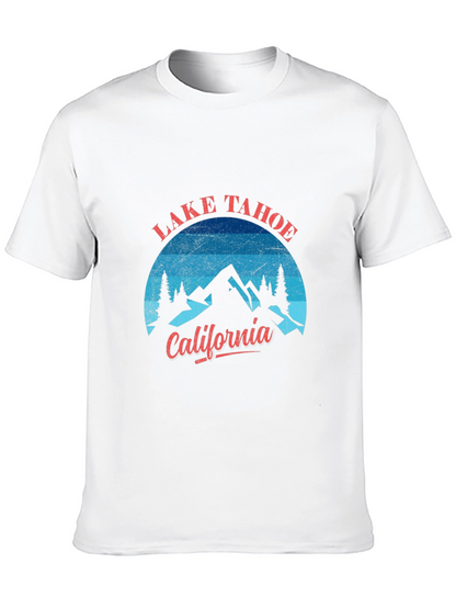 Camiseta Negra Lake Tahoe California Hombre