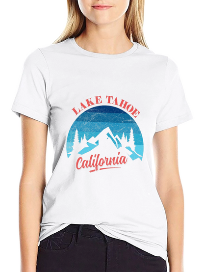 Camiseta Negra Lake Tahoe California Hombre