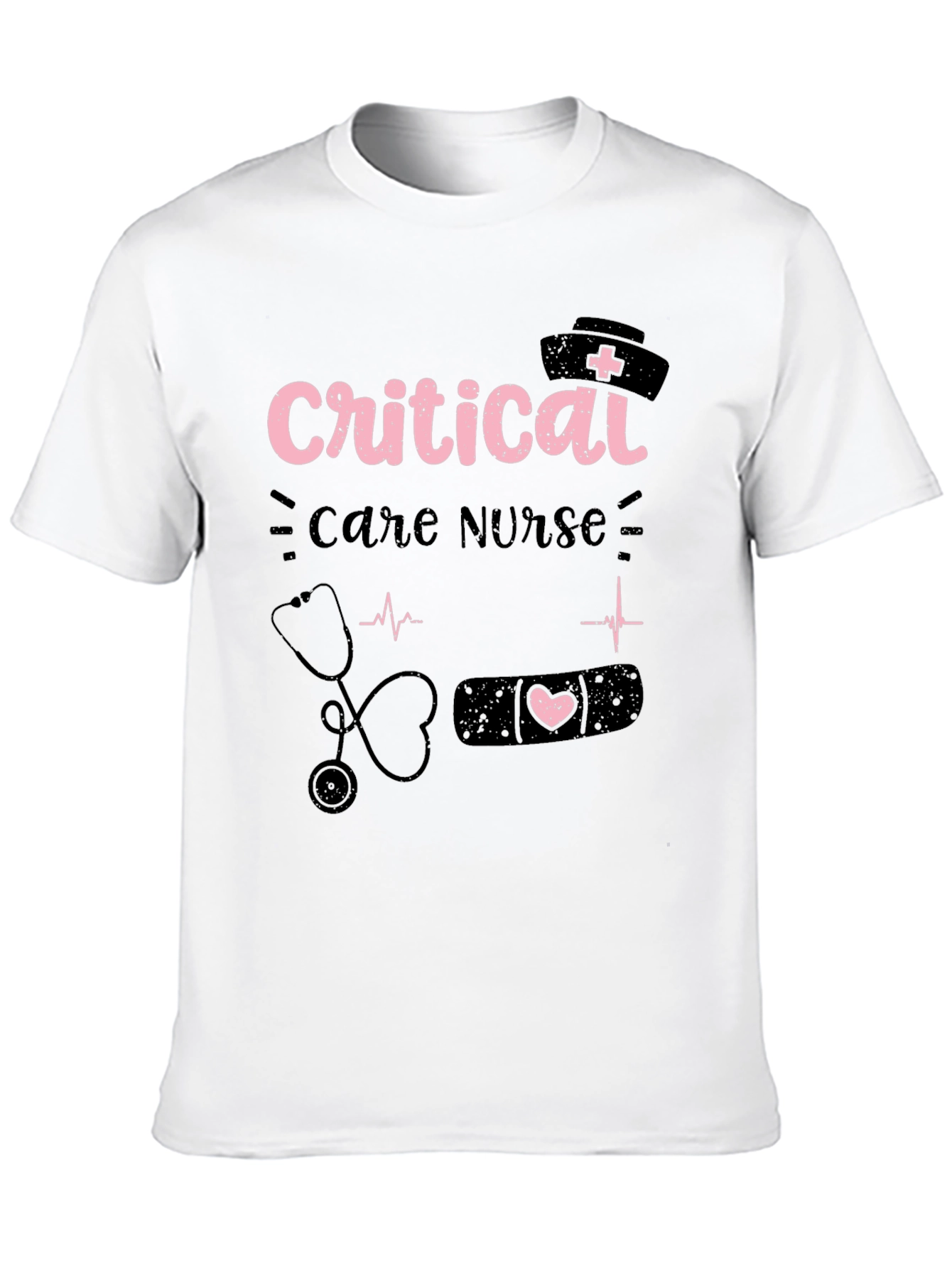 Camiseta Negra Critical Care Nurse para Enfermeras