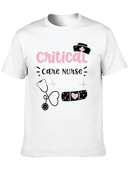 Camiseta Negra Critical Care Nurse para Enfermeras