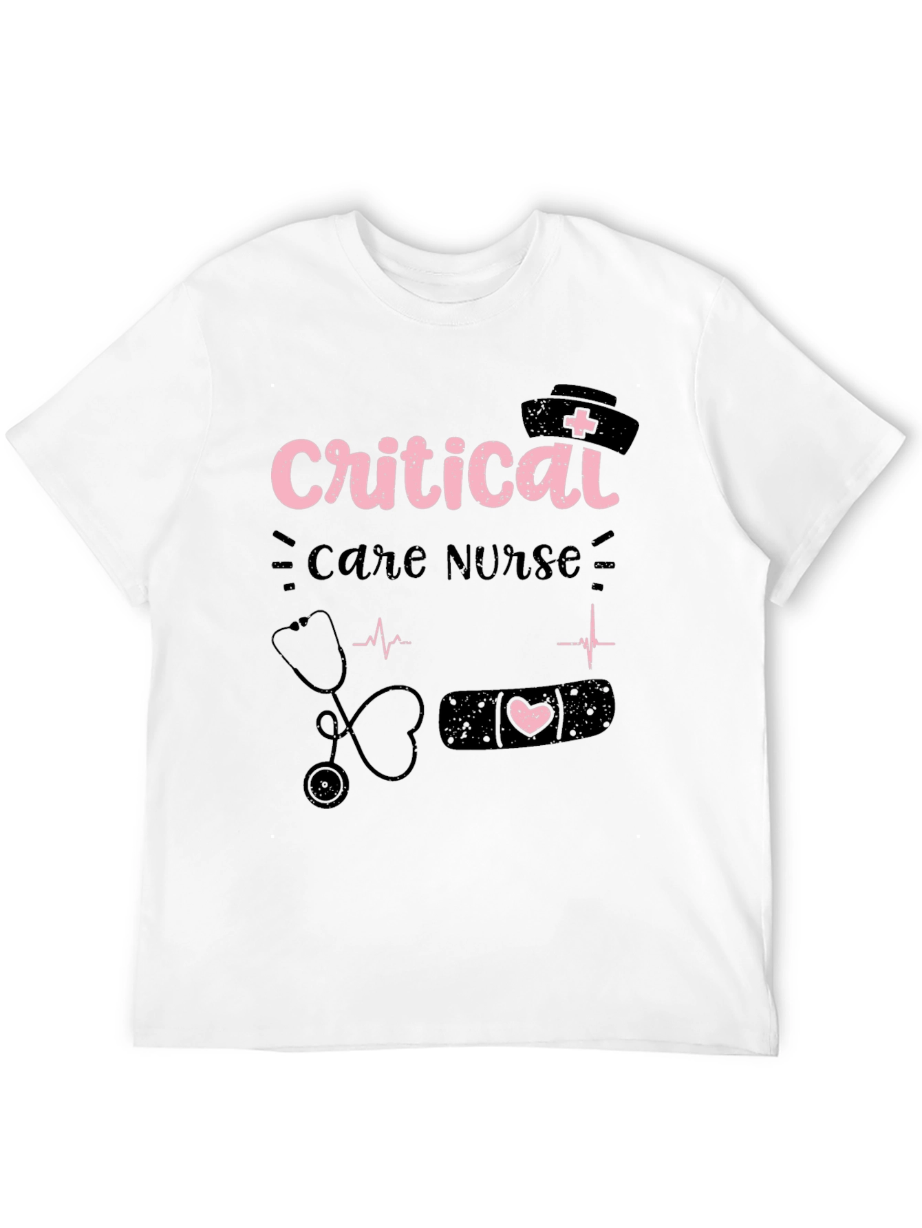 Camiseta Negra Critical Care Nurse para Enfermeras