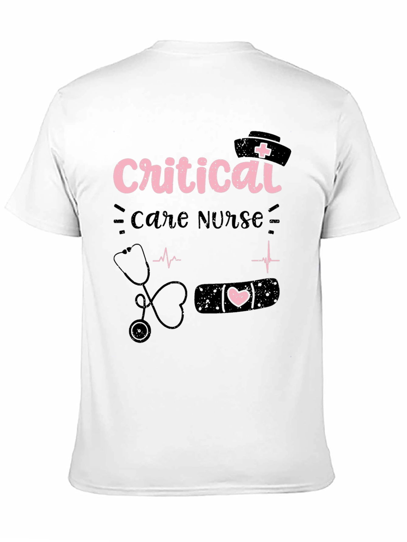 Camiseta Negra Critical Care Nurse para Enfermeras