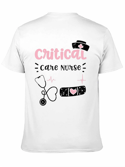 Camiseta Negra Critical Care Nurse para Enfermeras