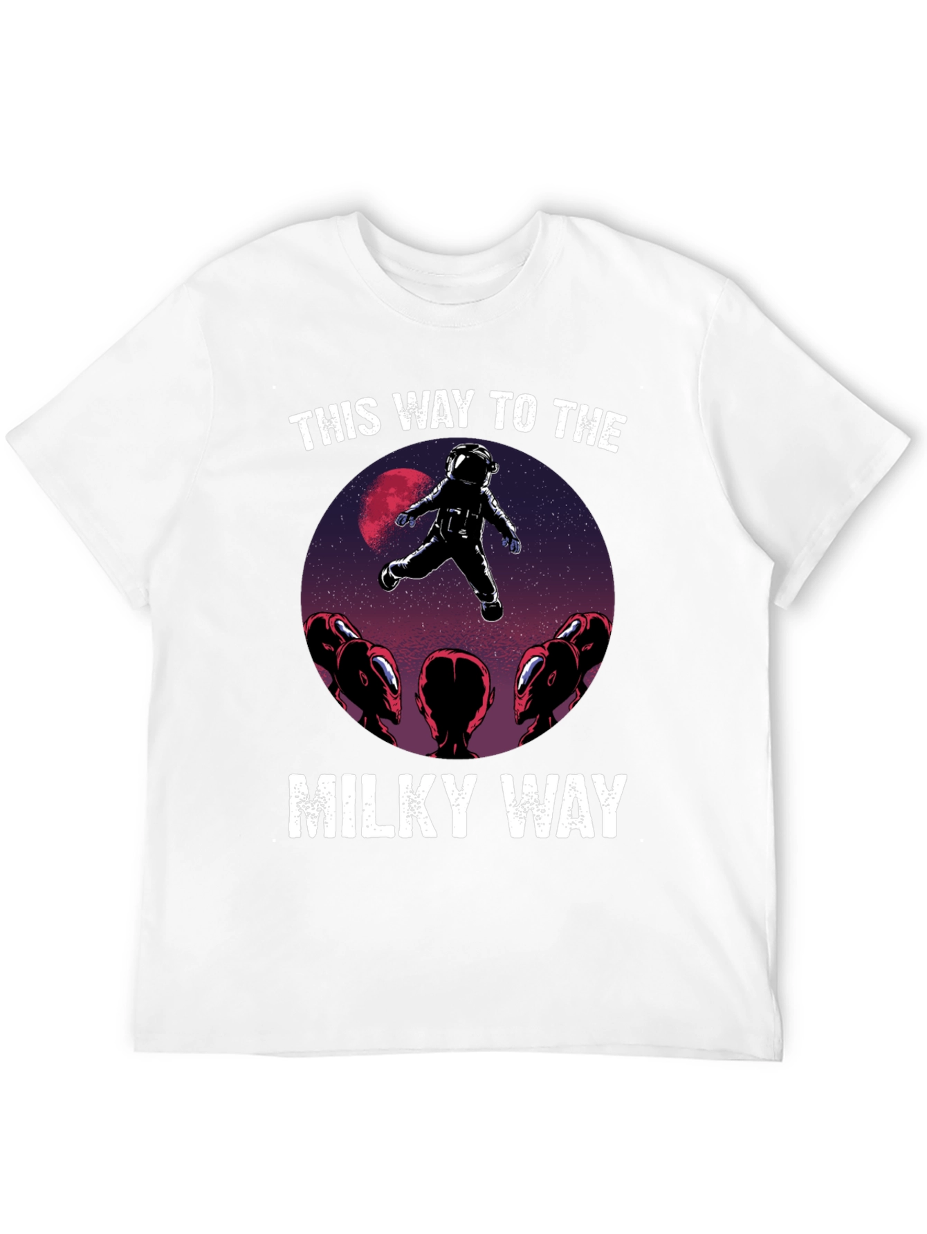 Camiseta Hombre: Astronauta y Extraterrestres Vía Láctea