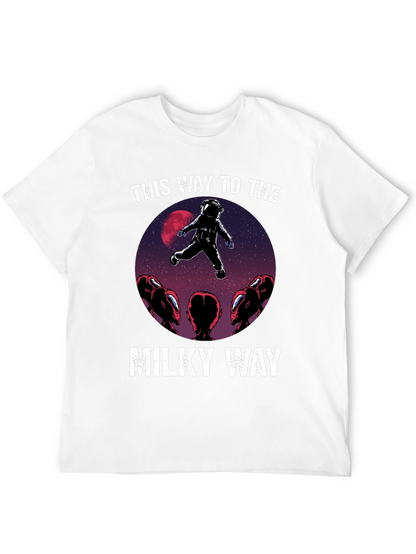 Camiseta Hombre: Astronauta y Extraterrestres Vía Láctea