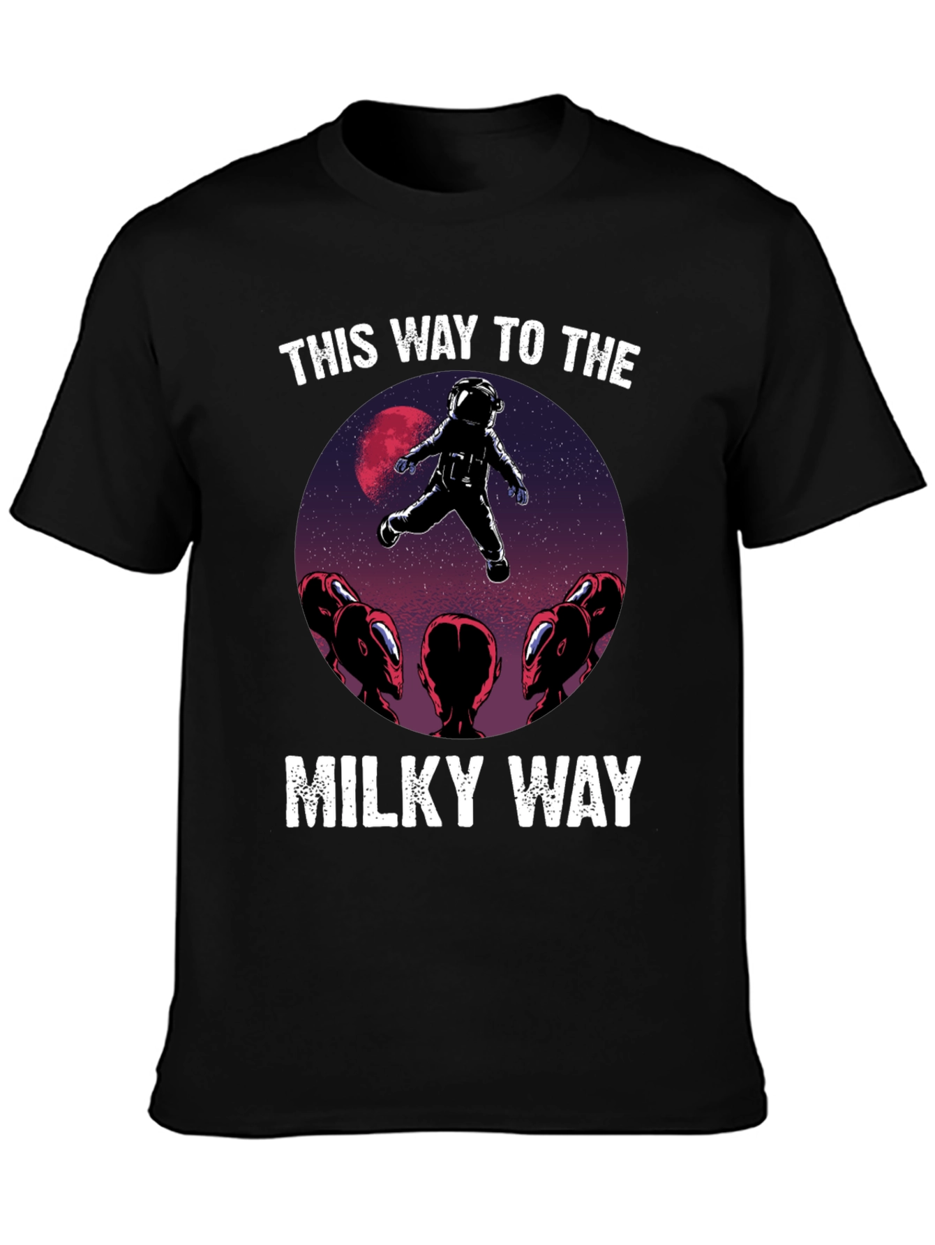 Camiseta Hombre: Astronauta y Extraterrestres Vía Láctea