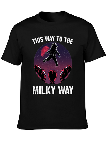 Camiseta Hombre: Astronauta y Extraterrestres Vía Láctea