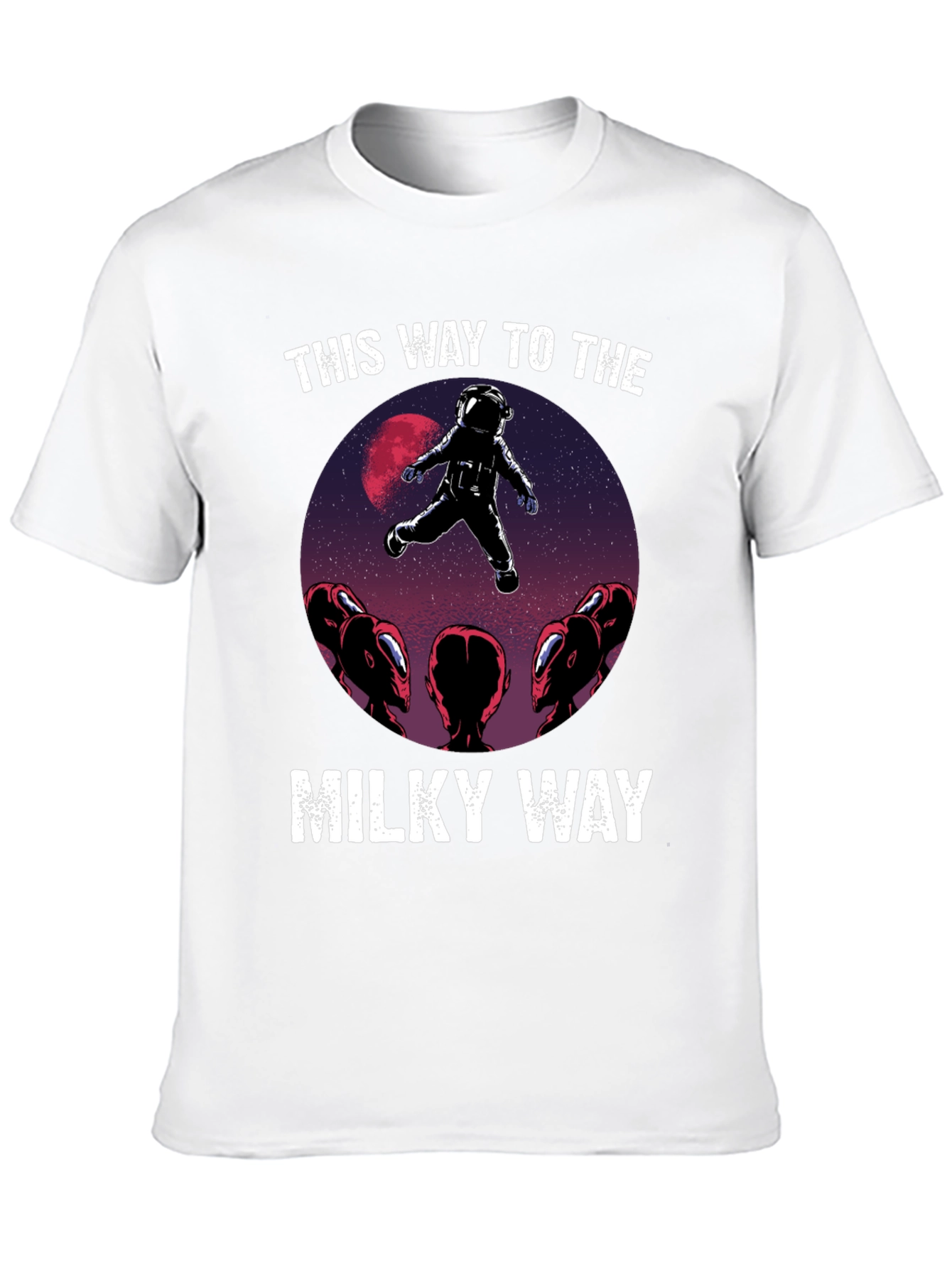 Camiseta Hombre: Astronauta y Extraterrestres Vía Láctea