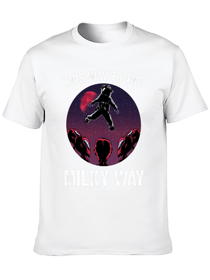 Camiseta Hombre: Astronauta y Extraterrestres Vía Láctea