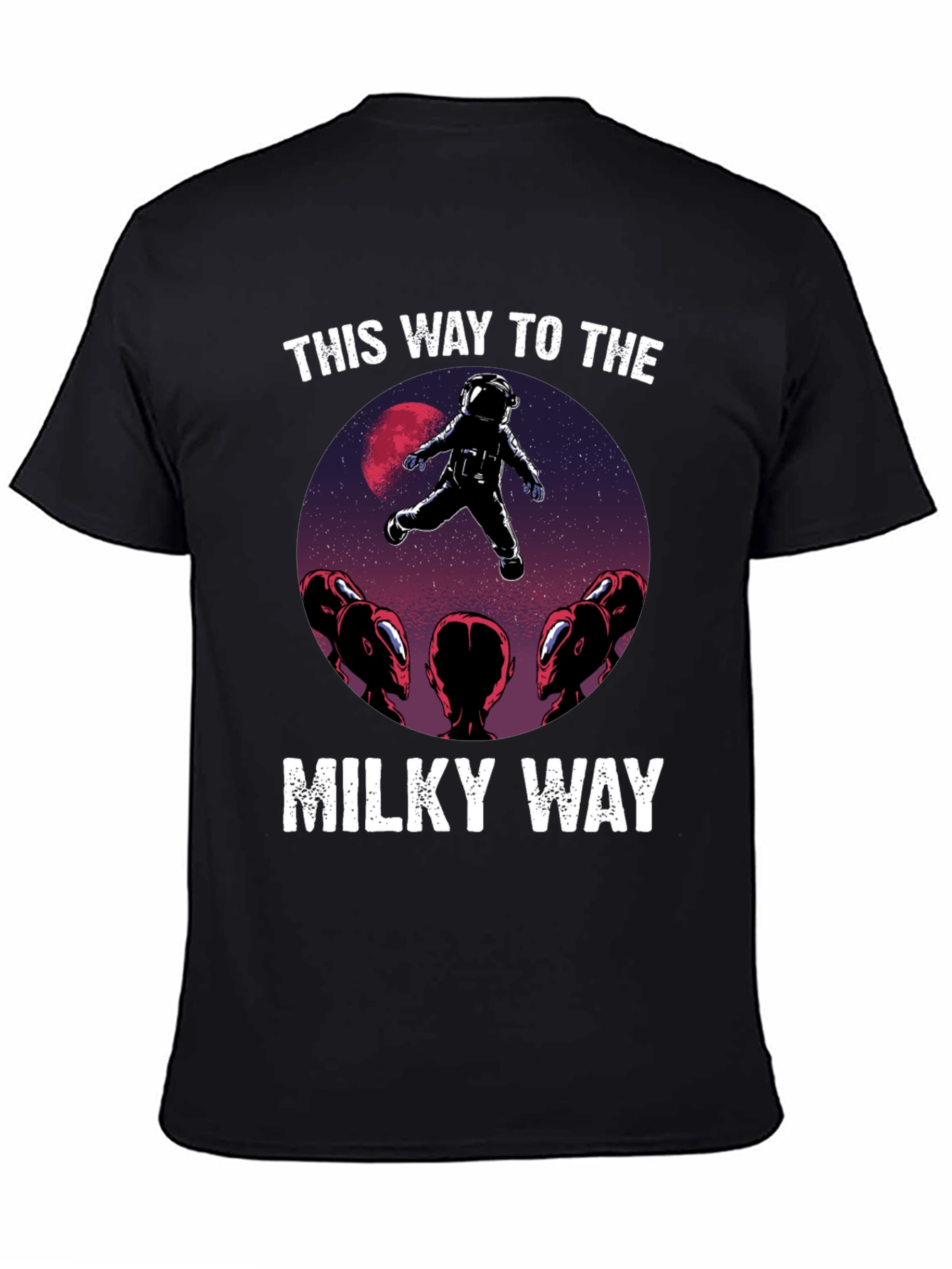 Camiseta Hombre: Astronauta y Extraterrestres Vía Láctea