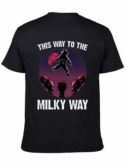 Camiseta Hombre: Astronauta y Extraterrestres Vía Láctea