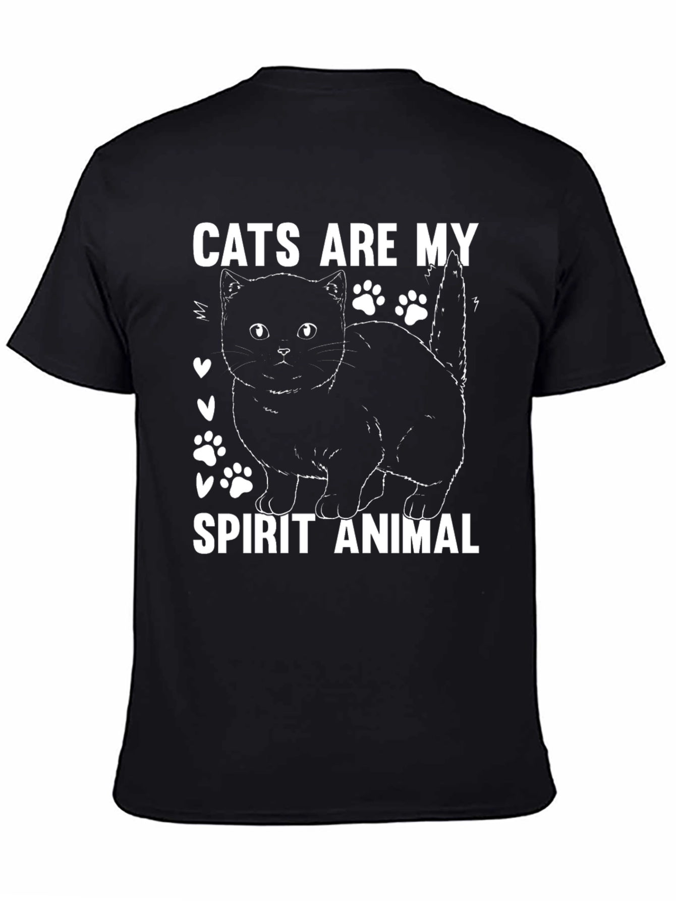 Camiseta Negra Gatos Son Mi Animal Espiritual