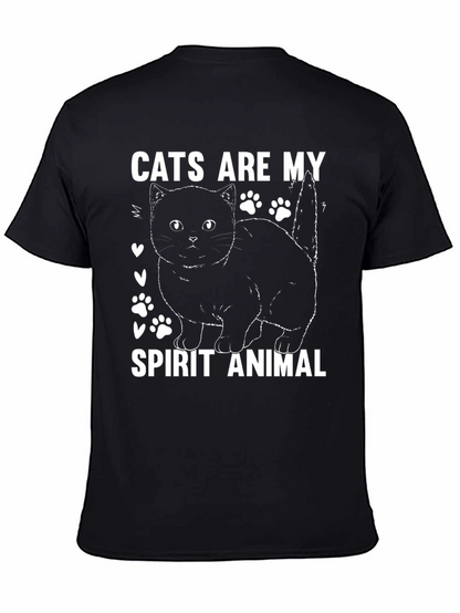 Camiseta Negra Gatos Son Mi Animal Espiritual