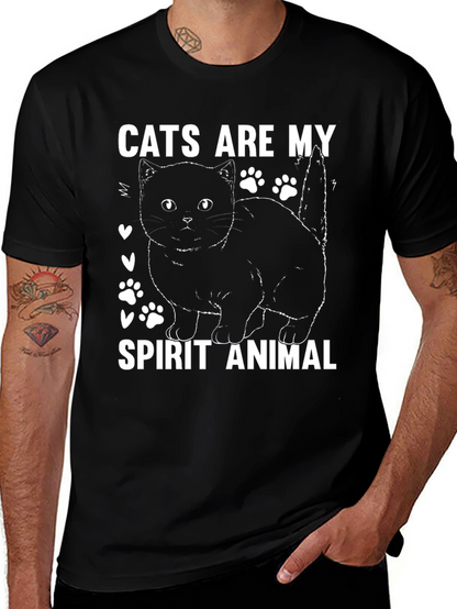 Camiseta Negra Gatos Son Mi Animal Espiritual