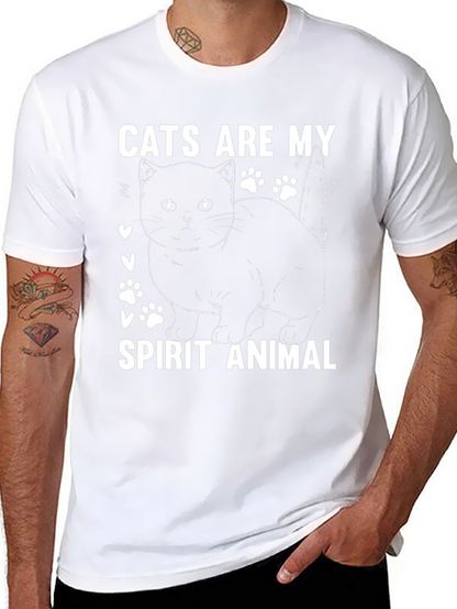Camiseta Negra Gatos Son Mi Animal Espiritual