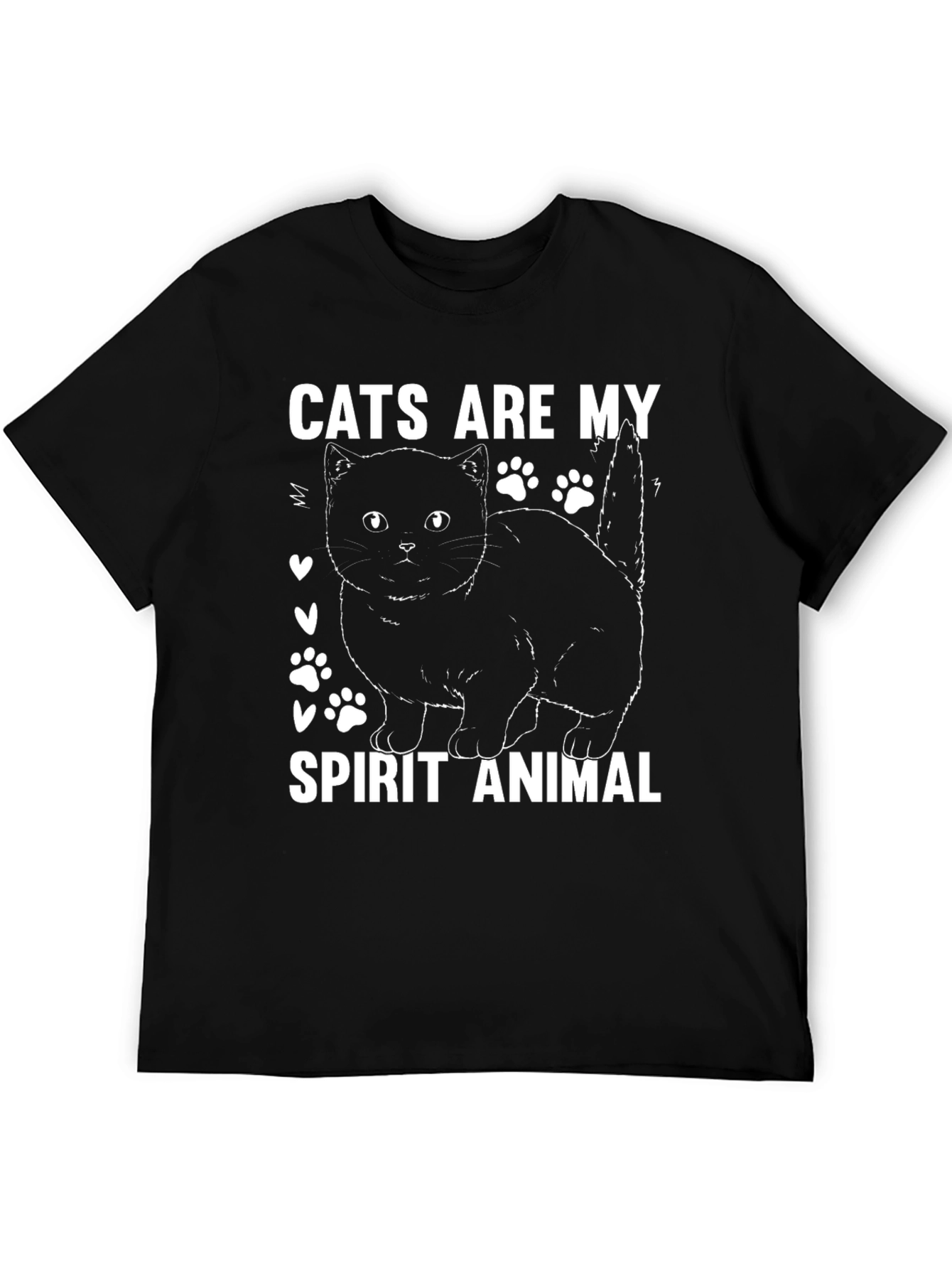 Camiseta Negra Gatos Son Mi Animal Espiritual