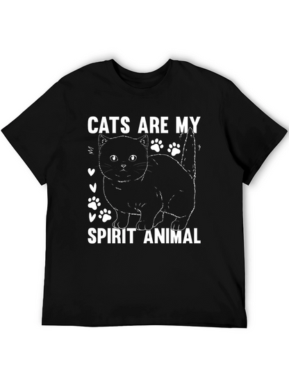 Camiseta Negra Gatos Son Mi Animal Espiritual