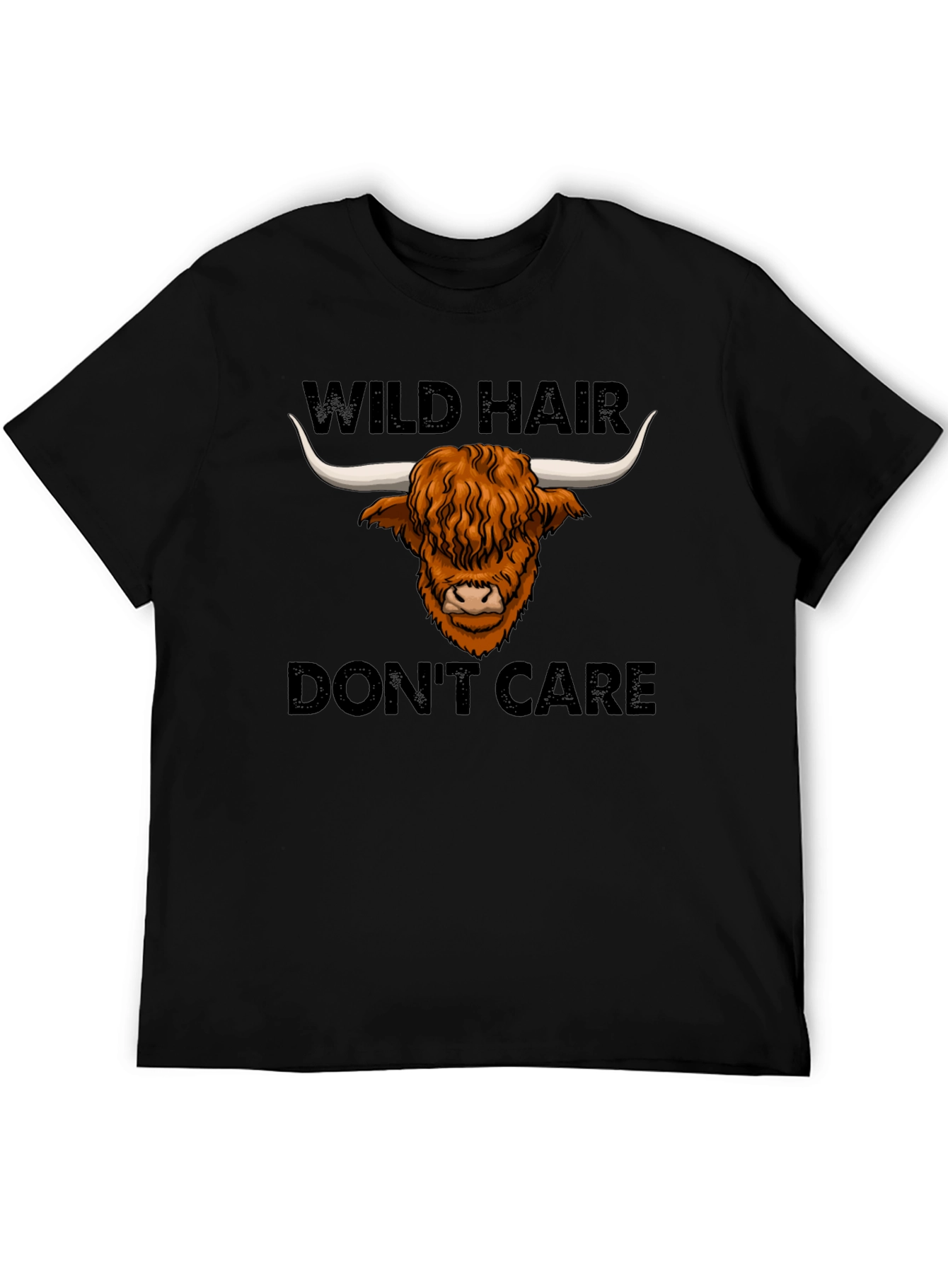 Camiseta Negra: Wild Hair Dont Care