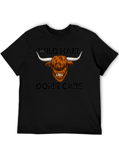 Camiseta Negra: Wild Hair Dont Care