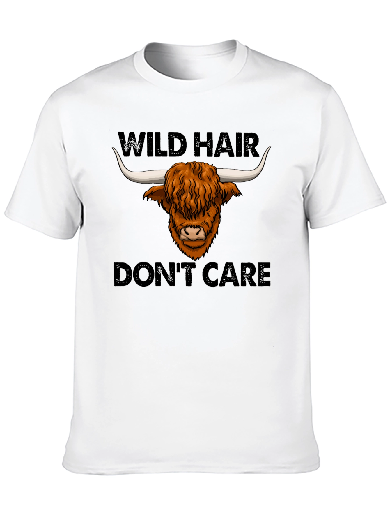 Camiseta Negra: Wild Hair Dont Care