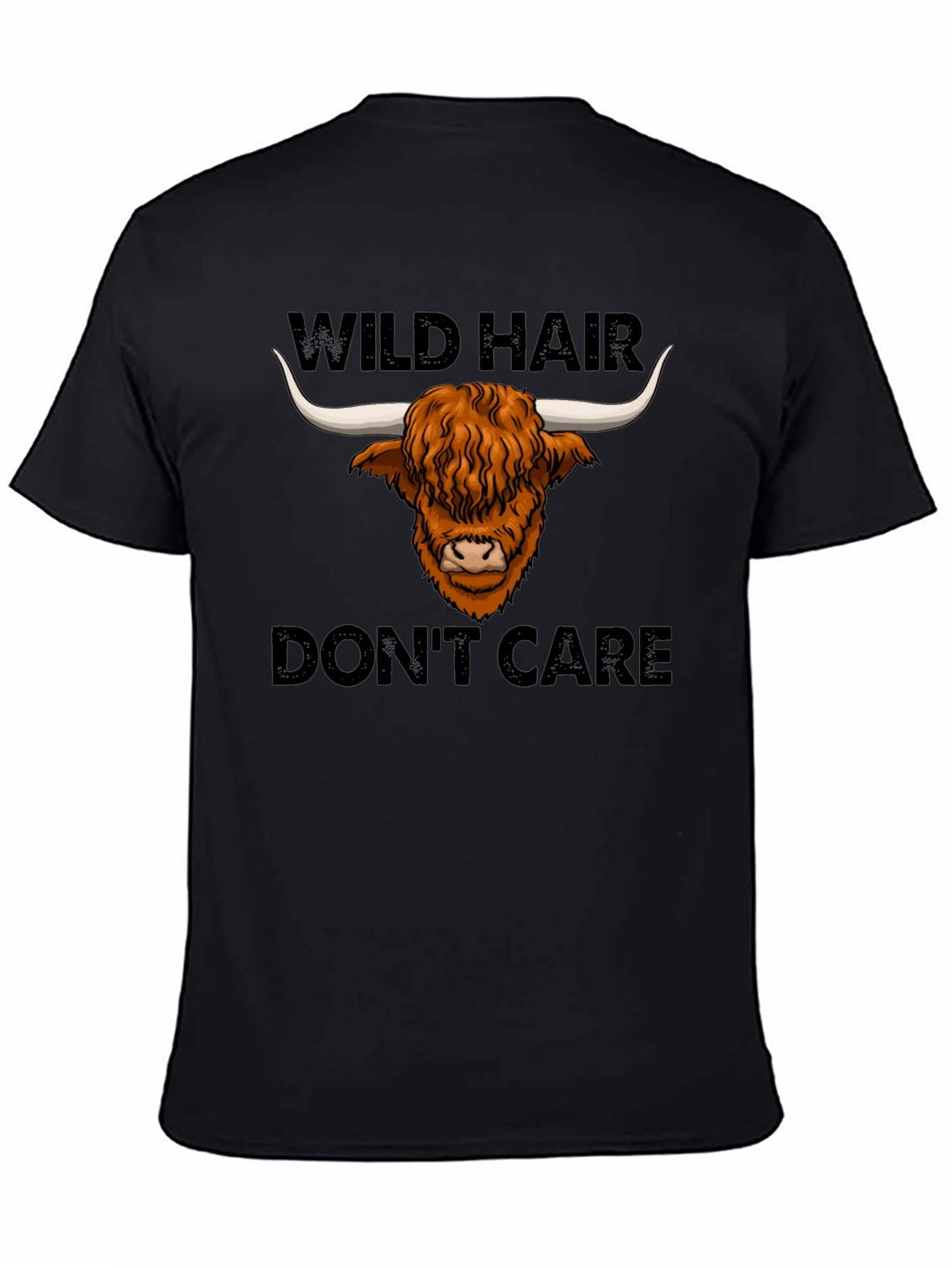 Camiseta Negra: Wild Hair Dont Care
