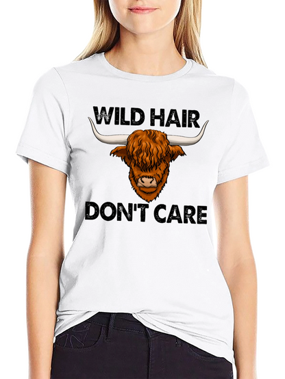 Camiseta Negra: Wild Hair Dont Care