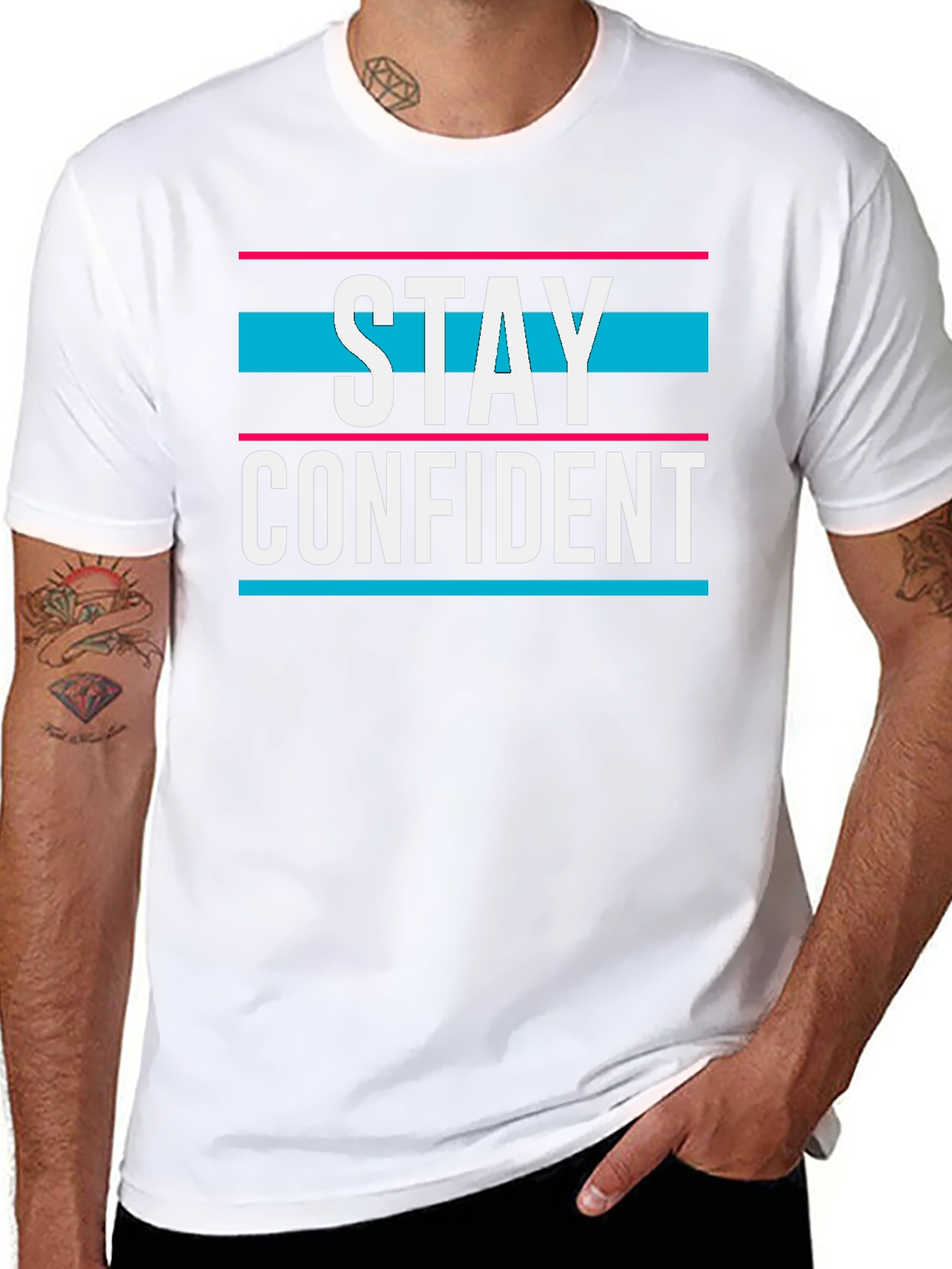 Camiseta Negra Stay Confident para Hombre