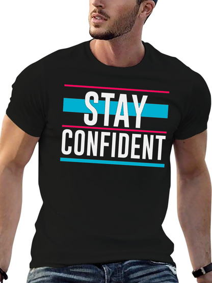 Camiseta Negra Stay Confident para Hombre